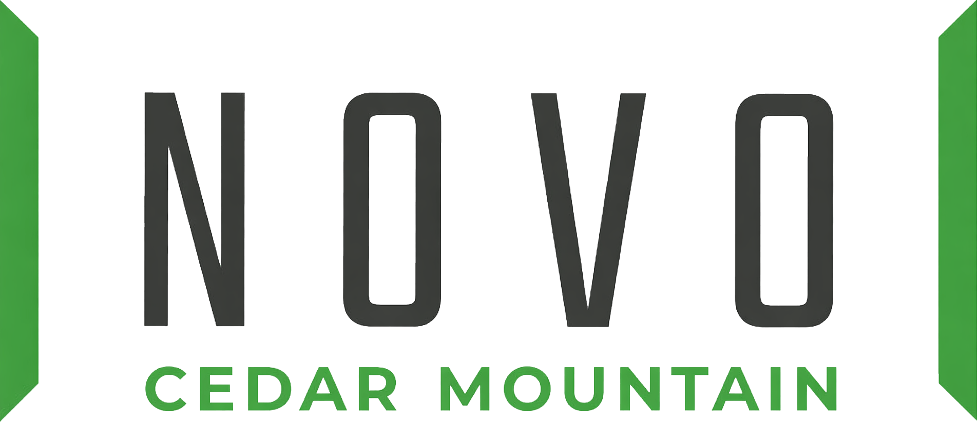 A green sign with the word NOVO in large letters.